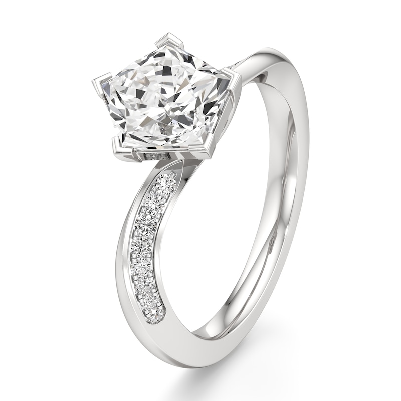 Main Image 4 of J'Lure Pentagon Brilliant-Cut Lab-Grown Diamond Bypass Engagement Ring 2-1/6 ct tw 18K White Gold