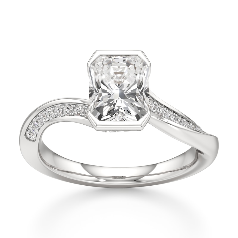 Main Image 1 of J'Lure Radiant Brilliant-Cut Lab-Grown Diamond Bypass Engagement Ring 2-1/5 ct tw 18K White Gold