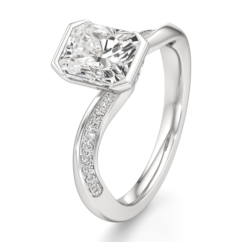 Main Image 4 of J'Lure Radiant Brilliant-Cut Lab-Grown Diamond Bypass Engagement Ring 2-1/5 ct tw 18K White Gold