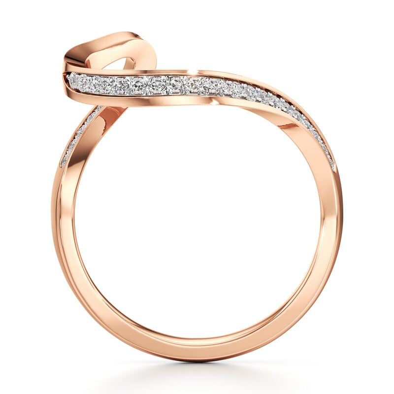 Main Image 2 of J'Lure Lab-Grown Diamond Contour Wedding Band 1/6 ct tw 18K Rose Gold