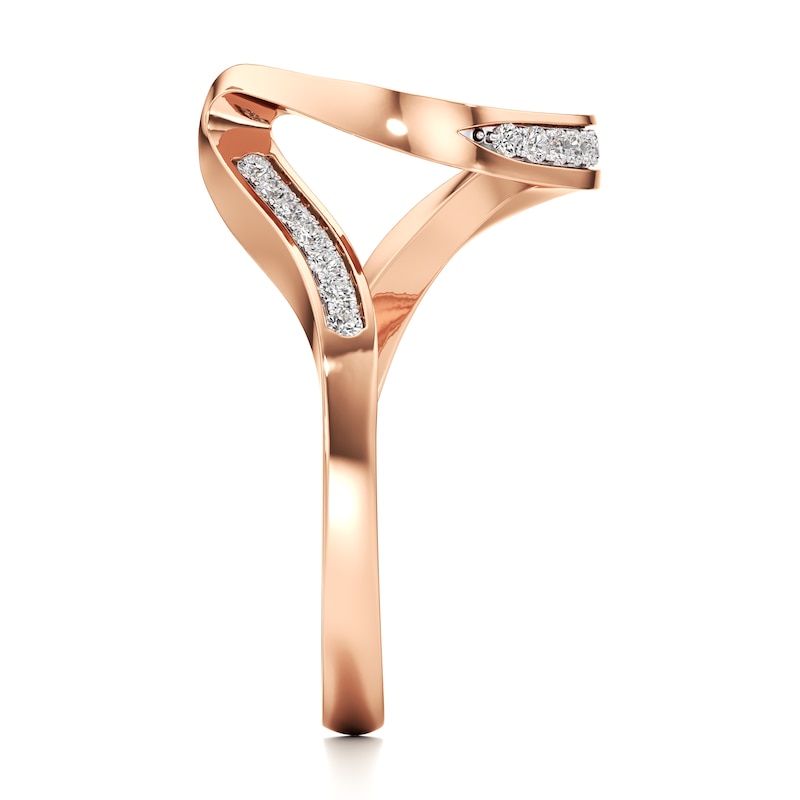 Main Image 3 of J'Lure Lab-Grown Diamond Contour Wedding Band 1/6 ct tw 18K Rose Gold