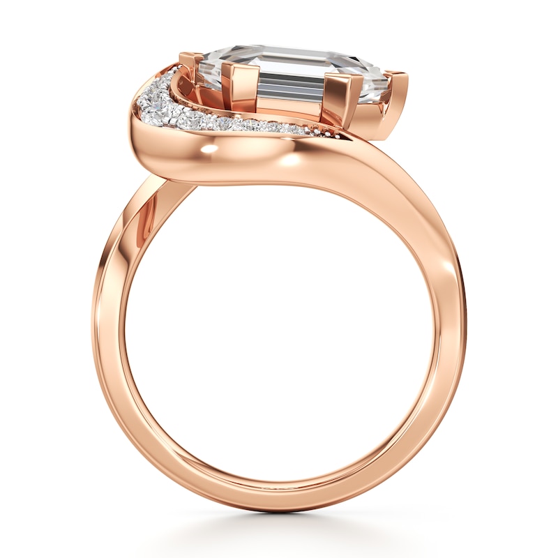 Main Image 2 of J'Lure Hexagon Portrait-Cut Lab-Grown Diamond Engagement Ring 3 ct tw 18K Rose Gold