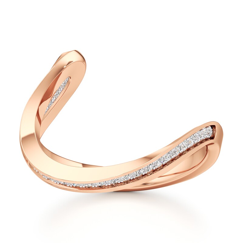 Main Image 1 of J'Lure Lab-Grown Diamond Contour Wedding Band 1/5 ct tw 18K Rose Gold