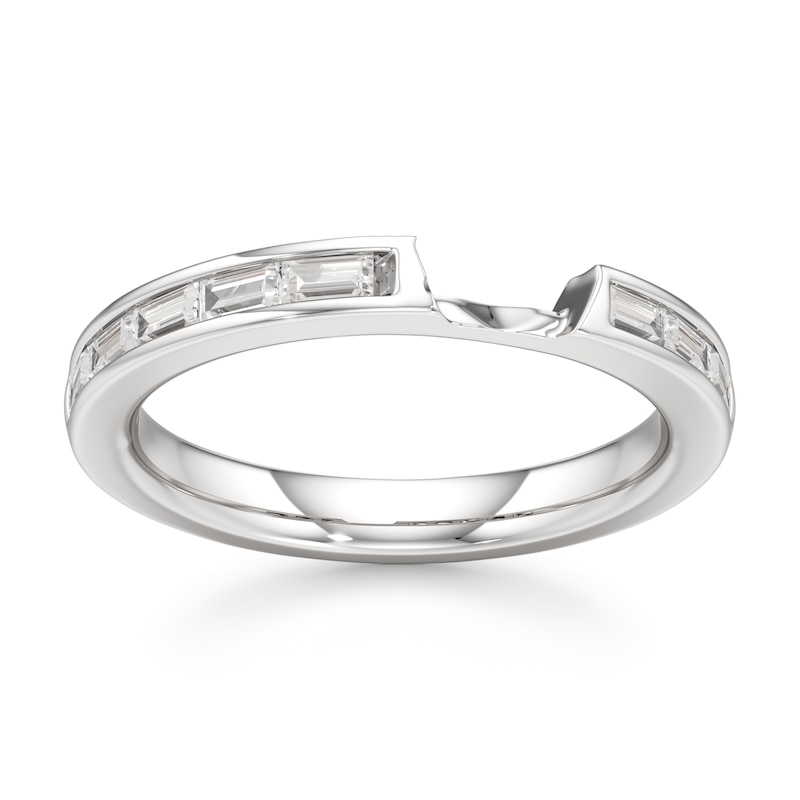 Main Image 1 of J'Lure Baguette-Cut Lab-Grown Diamond Contour Wedding Band 3/8 ct tw 18K White Gold