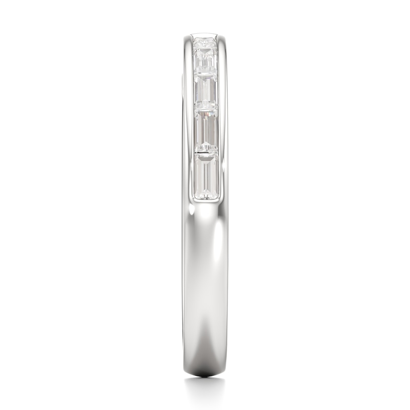 Main Image 3 of J'Lure Baguette-Cut Lab-Grown Diamond Contour Wedding Band 3/8 ct tw 18K White Gold