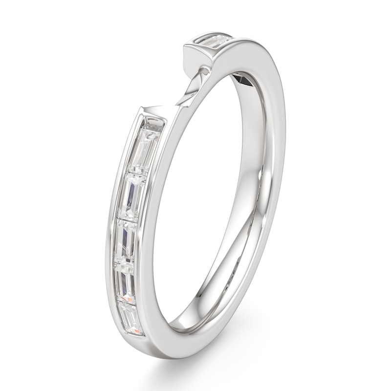 Main Image 4 of J'Lure Baguette-Cut Lab-Grown Diamond Contour Wedding Band 3/8 ct tw 18K White Gold