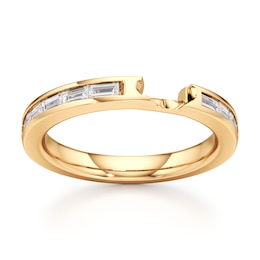 J'Lure Baguette-Cut Lab-Grown Diamond Contour Wedding Band 3/8 ct tw 18K Yellow Gold