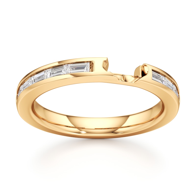 Main Image 1 of J'Lure Baguette-Cut Lab-Grown Diamond Contour Wedding Band 3/8 ct tw 18K Yellow Gold