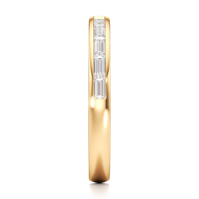Main Image 3 of J'Lure Baguette-Cut Lab-Grown Diamond Contour Wedding Band 3/8 ct tw 18K Yellow Gold