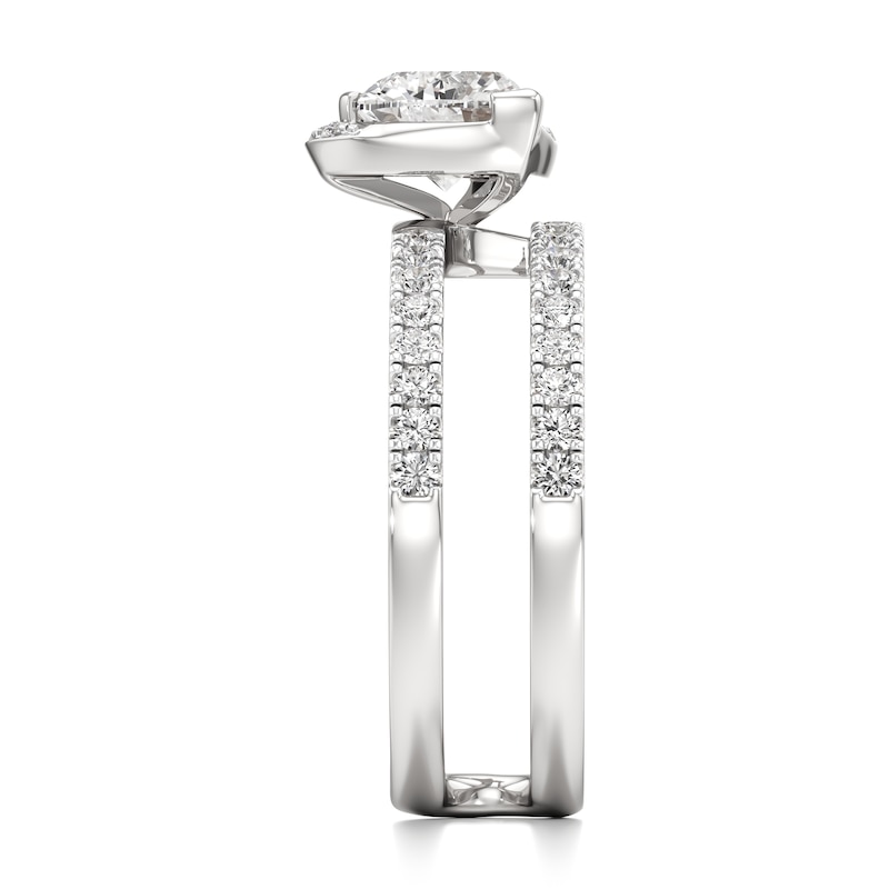 Main Image 3 of J'Lure Heart Brilliant-Cut Lab-Grown Diamond Spiral Engagement Ring 1-3/8 ct tw 18K White Gold
