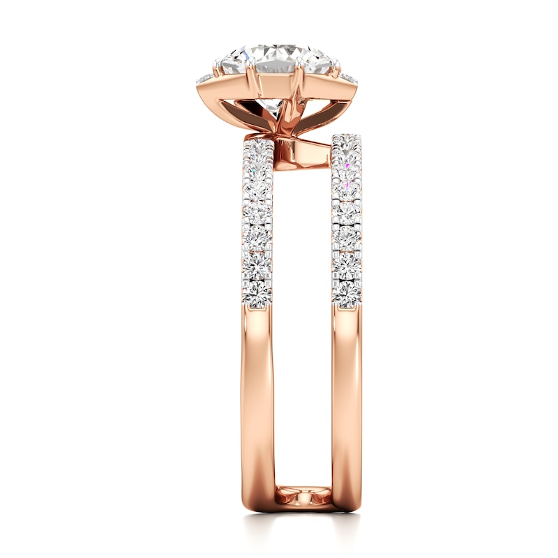 Main Image 3 of J'Lure Octagon Brilliant-Cut Lab-Grown Diamond Spiral Engagement Ring 1-3/8 ct tw 18K Rose Gold