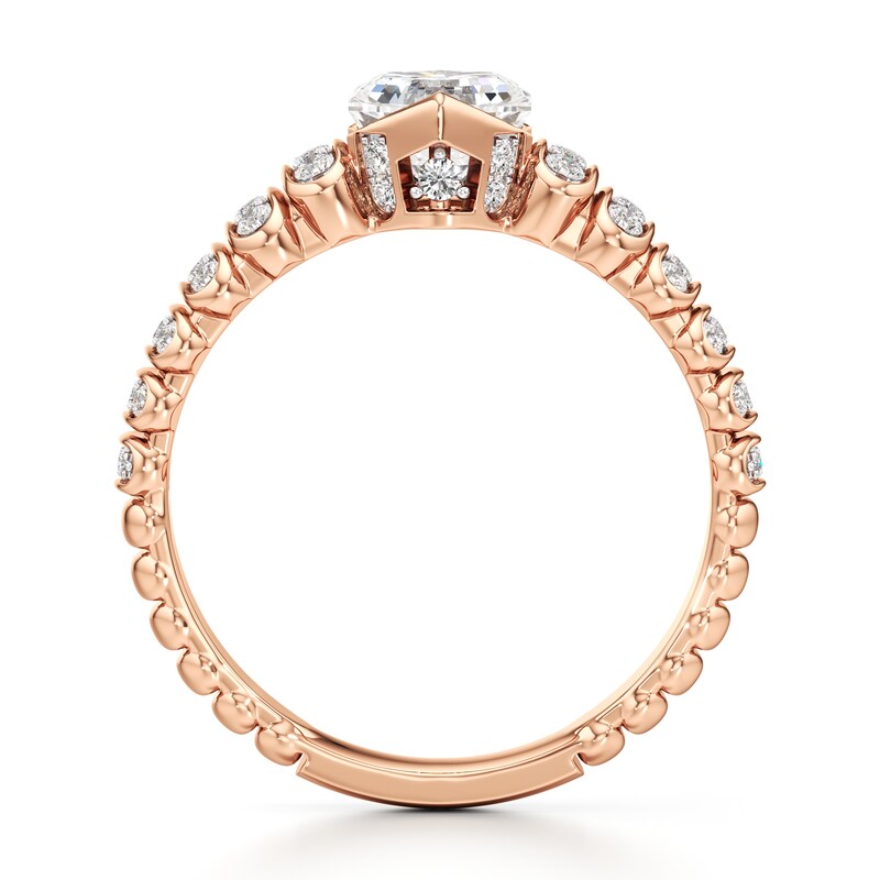 Main Image 2 of J'Lure Hexagon Brilliant-Cut Lab-Created Diamond Engagement Ring 1-1/3 ct tw 18K Rose Gold