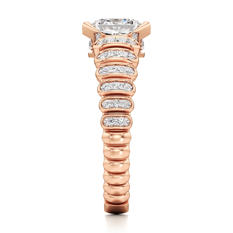 Main Image 3 of J'Lure Hexagon Brilliant-Cut Lab-Created Diamond Engagement Ring 1-1/3 ct tw 18K Rose Gold