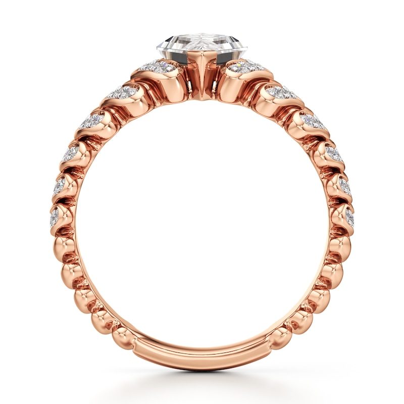 Main Image 2 of J'Lure Lozenge Step-Cut Lab-Grown Diamond Engagement Ring 1-3/8 ct tw 18K Rose Gold