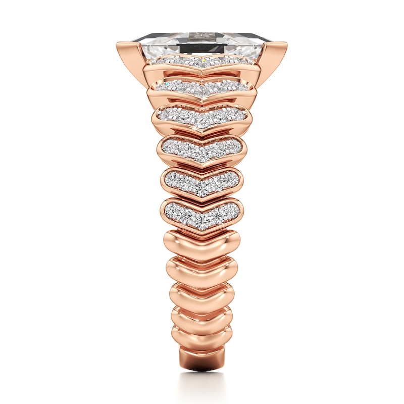Main Image 3 of J'Lure Lozenge Step-Cut Lab-Grown Diamond Engagement Ring 1-3/8 ct tw 18K Rose Gold