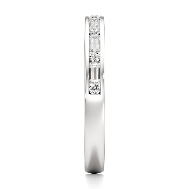 Main Image 3 of J'Lure Baguette & Round-Cut Lab-Grown Diamond Wedding Band 3/8 ct tw 18K White Gold