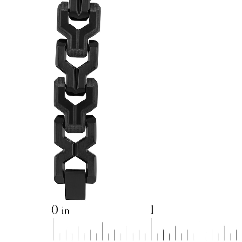 Main Image 4 of Men's Y-Link Carbon Fiber Bracelet Black Ion-Plated Stainless Steel 8.75"