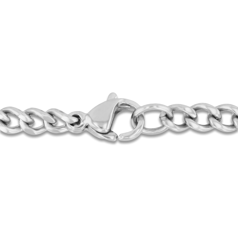 Main Image 3 of Men's Diamond Cushion Frame Cross Necklace 1/4 ct tw Stainless Steel & Yellow Ion Plating 24"