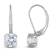 Thumbnail Image 1 of Round-Cut Lab-Grown Diamond Solitaire Drop Earrings 2 ct tw 14K White Gold (SI2/F)