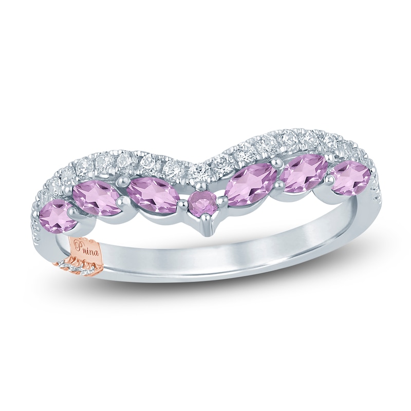 14K White Gold 1/4 Ctw Amethyst Anniversary Band 14K White Gold 1/4 Ctw Amethyst Anniversary Band