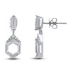 Thumbnail Image 1 of J'Lure Hexagon Portrait-Cut & Hexagon Baguette-Cut Lab-Grown Diamond Dangle Earrings 2-7/8 ct tw 14K White Gold
