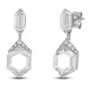Thumbnail Image 2 of J'Lure Hexagon Portrait-Cut & Hexagon Baguette-Cut Lab-Grown Diamond Dangle Earrings 2-7/8 ct tw 14K White Gold