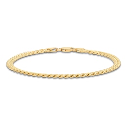 Cuban Curb Chain Bracelet 4.3mm Solid 14K Yellow Gold 8.5"
