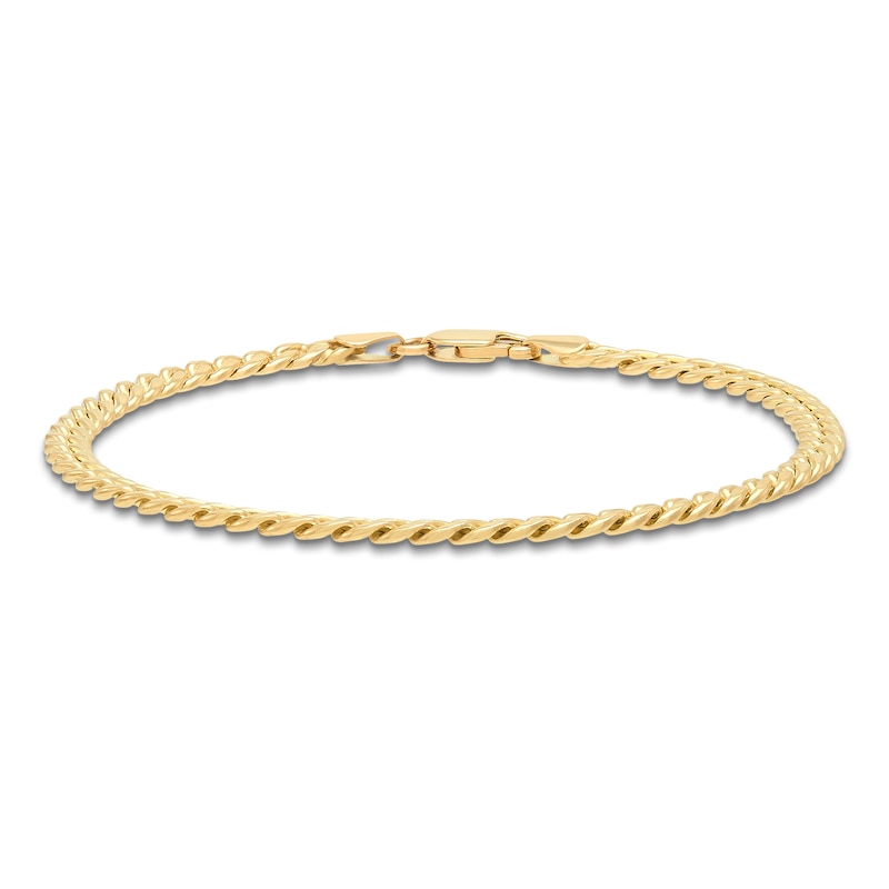 Main Image 1 of Cuban Curb Chain Bracelet 4.3mm Solid 14K Yellow Gold 8.5"