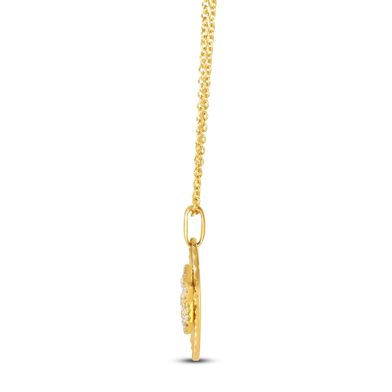 Main Image 2 of Le Vian Diamond Star Of David Medallion Necklace 1/15 ct tw 14K Honey Gold 18"