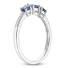 Thumbnail Image 2 of Oval-Cut Natural Blue Sapphire & Diamond Three-Stone Ring 1/20 ct tw 10K White Gold