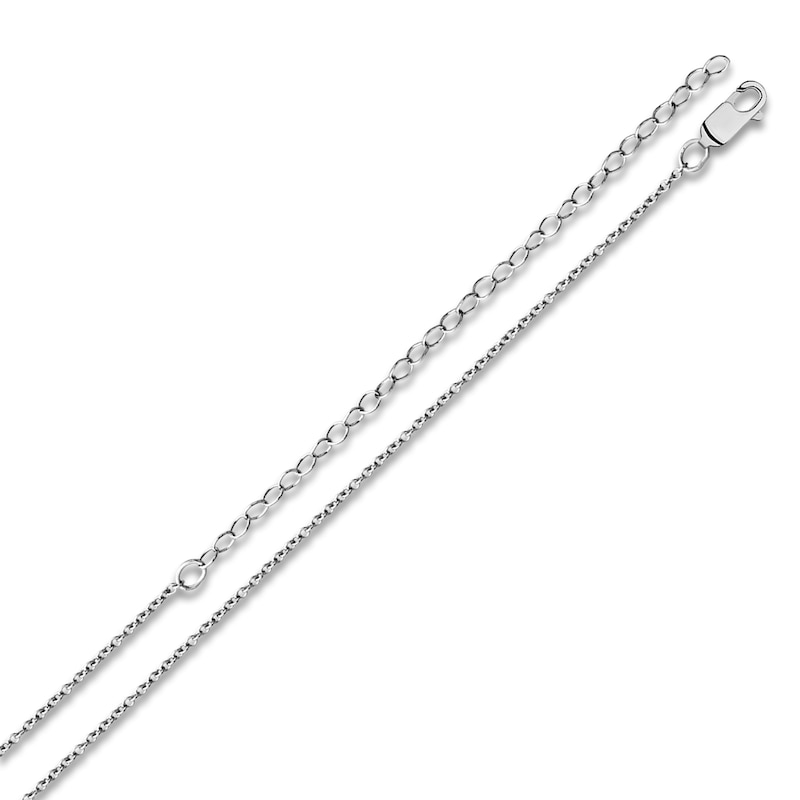 Main Image 3 of Block Name Necklace 10K White Gold 18"