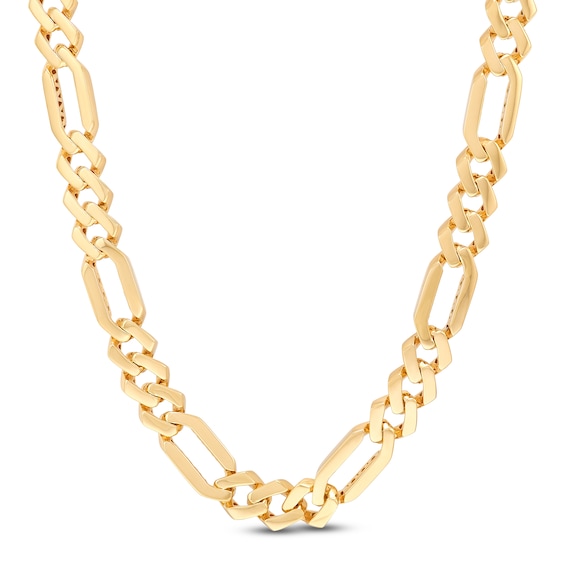 Figaro Chain 8mm Solid 14K Yellow Gold 24"
