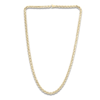 Box Chain Necklace 5mm Solid 14K Yellow Gold 22"