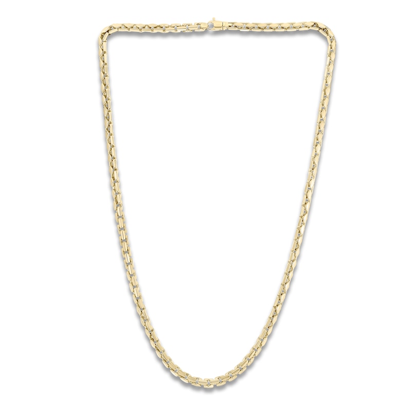Main Image 1 of Box Chain Necklace 5mm Solid 14K Yellow Gold 22"