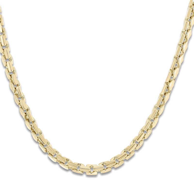 Main Image 2 of Box Chain Necklace 5mm Solid 14K Yellow Gold 22"