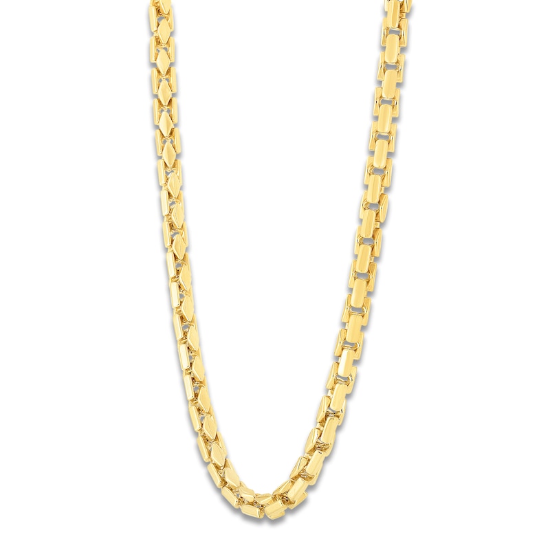 Main Image 3 of Box Chain Necklace 5mm Solid 14K Yellow Gold 22"