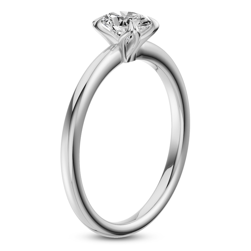 Main Image 2 of Certified Oval-Cut Diamond Solitaire Engagement Ring 1/2 ct tw Platinum (VS2/F)