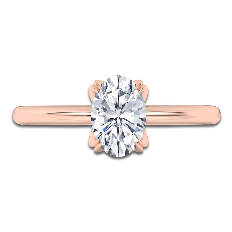 Main Image 3 of Certified Oval-Cut Diamond Solitaire Engagement Ring 1 ct tw 14K Rose Gold (I1/I)