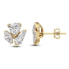 Thumbnail Image 2 of J'Lure Trillion Curved Brilliant-Cut, Lozenge Step-Cut & Tie Step-Cut Lab-Grown Diamond Three-Stone Earrings 2-3/4 ct tw 14K Yellow Gold