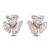 Thumbnail Image 1 of J'Lure Trillion Curved Brilliant-Cut, Lozenge Step-Cut & Tie Step-Cut Lab-Grown Diamond Three-Stone Earrings 2-3/4 ct tw 14K Rose Gold