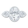 Thumbnail Image 3 of Oval-Cut & Pear-Shaped Lab-Grown Diamond Bezel-Set Three-Stone Engagement Ring 4 ct tw 14K White Gold