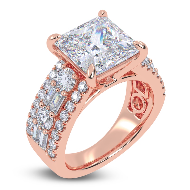Main Image 2 of Princess-Cut Lab-Grown Diamond Engagement Ring 5-1/2 ct tw 14K Rose Gold