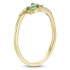 Thumbnail Image 2 of Marquise-Cut Natural Emerald & Diamond Two-Stone Ring 1/15 ct tw 10K Yellow Gold