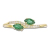 Thumbnail Image 3 of Marquise-Cut Natural Emerald & Diamond Two-Stone Ring 1/15 ct tw 10K Yellow Gold