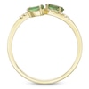 Thumbnail Image 4 of Marquise-Cut Natural Emerald & Diamond Two-Stone Ring 1/15 ct tw 10K Yellow Gold
