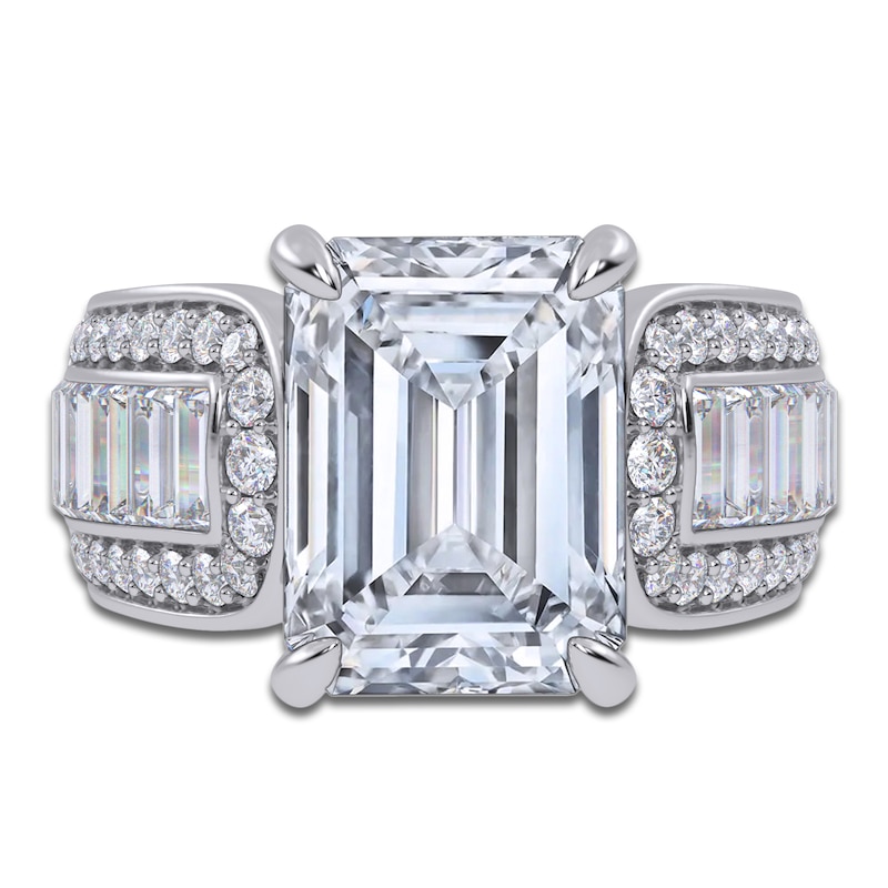 Main Image 3 of Emerald-Cut Lab-Grown Diamond Engagement Ring 4-1/2 ct tw 14K White Gold