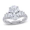 Thumbnail Image 1 of Oval-Cut Lab-Grown Diamond Hidden Halo Engagement Ring 4 ct tw 14K White Gold
