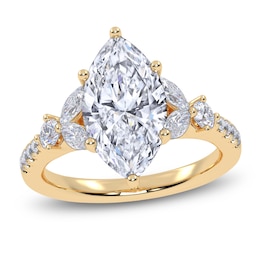 Marquise-Cut Lab-Grown Diamond Floral Engagement Ring 2-1/2 ct tw 14K Yellow Gold