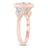 Thumbnail Image 2 of Oval-Cut & Pear-Shaped Lab-Grown Diamond Bezel-Set Three-Stone Engagement Ring 4 ct tw 14K Rose Gold