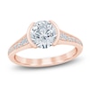 Thumbnail Image 1 of Round-Cut Lab-Grown Diamond Half-Bezel Engagement Ring 2-1/3 ct tw 14K Rose Gold